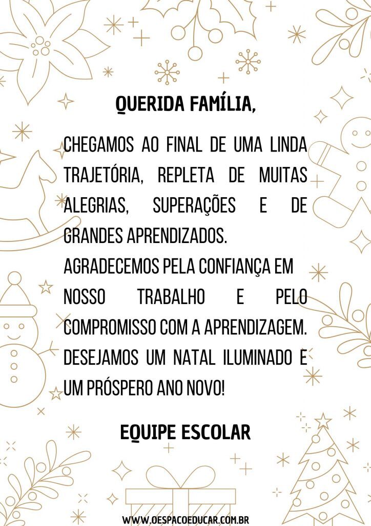 Mensagem de final de ano para os pais!