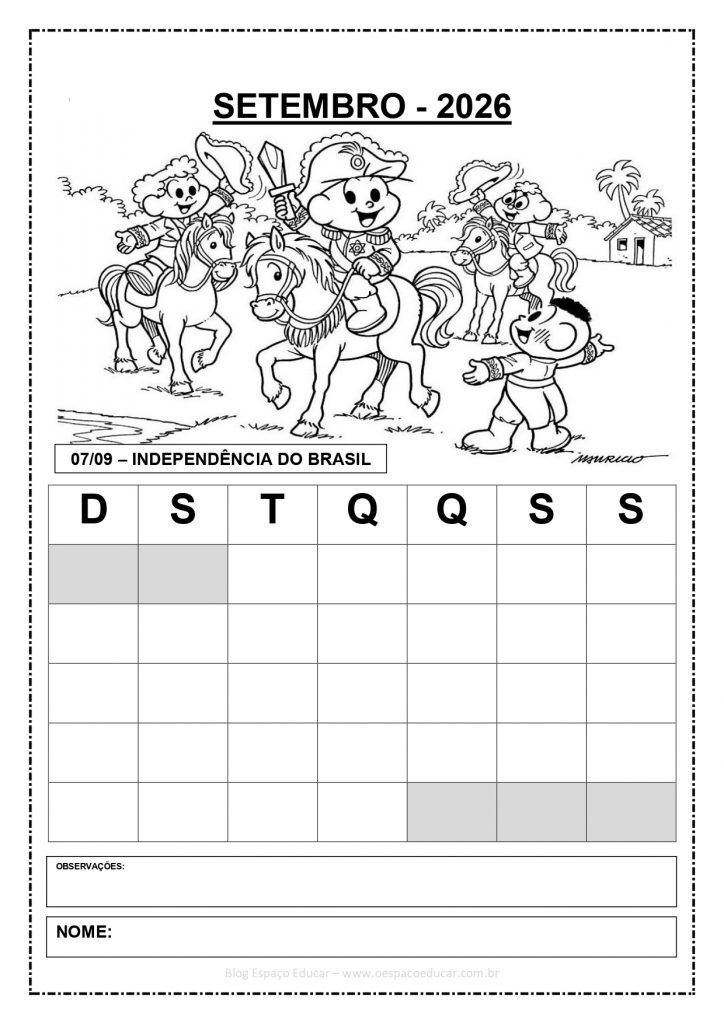 CALENDÁRIOS 2026 TURMA DA MÔNICA