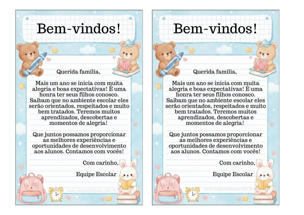 Cartão de boas-vindas!