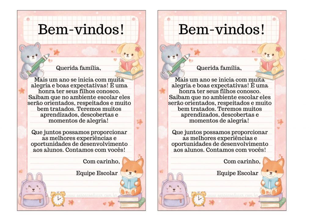 Cartão de boas-vindas!