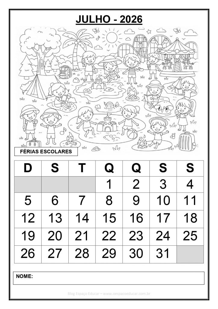 CALENDÁRIOS 2026 PREENCHIDOS