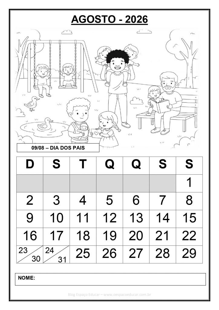 CALENDÁRIOS 2026 PREENCHIDOS