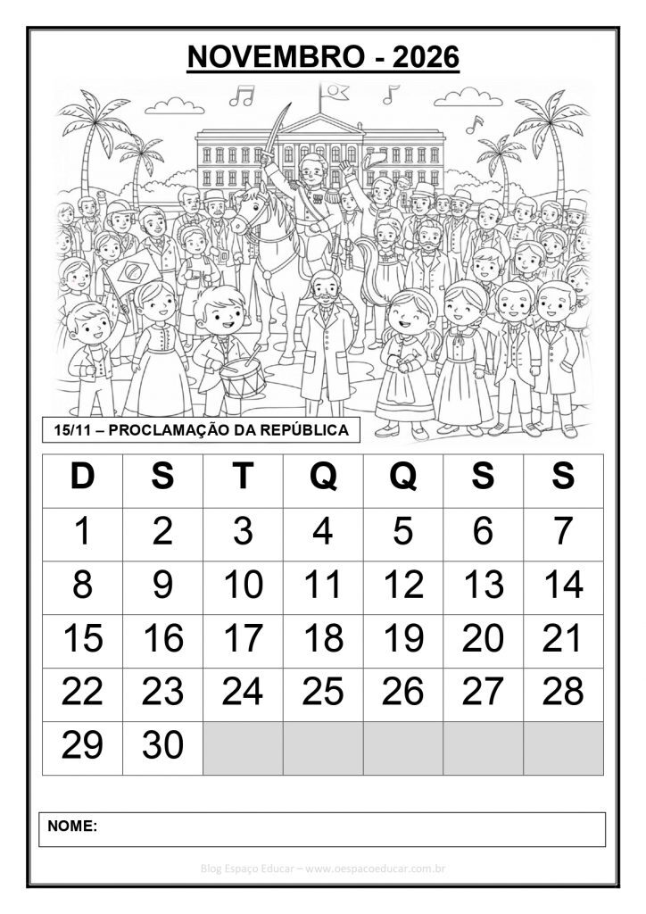 CALENDÁRIOS 2026 PREENCHIDOS