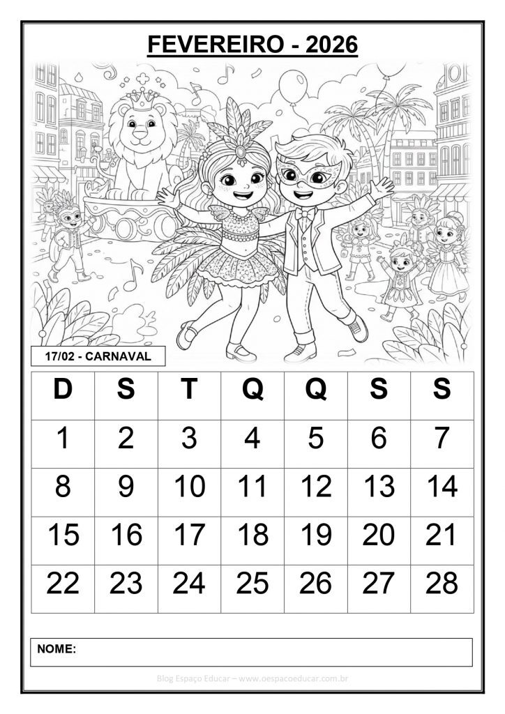 CALENDÁRIOS 2026 PREENCHIDOS