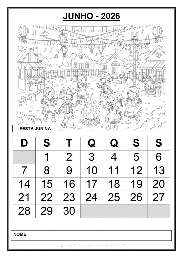CALENDÁRIOS 2026 PREENCHIDOS