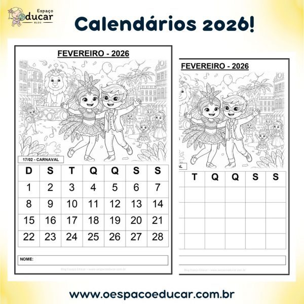 Calendários 2026!