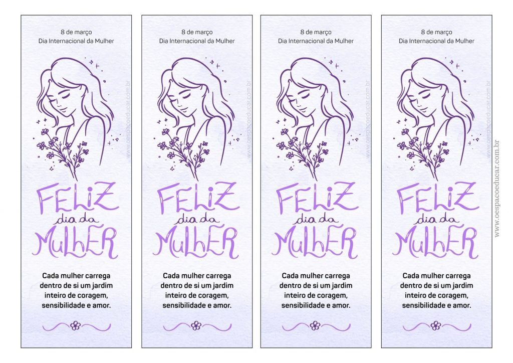 Marca páginas dia da mulher!