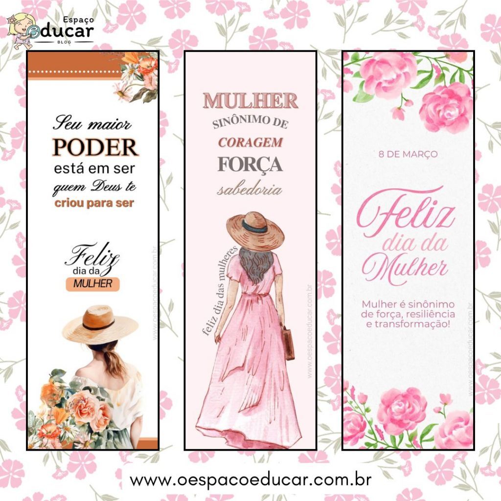 Marca páginas dia da mulher!