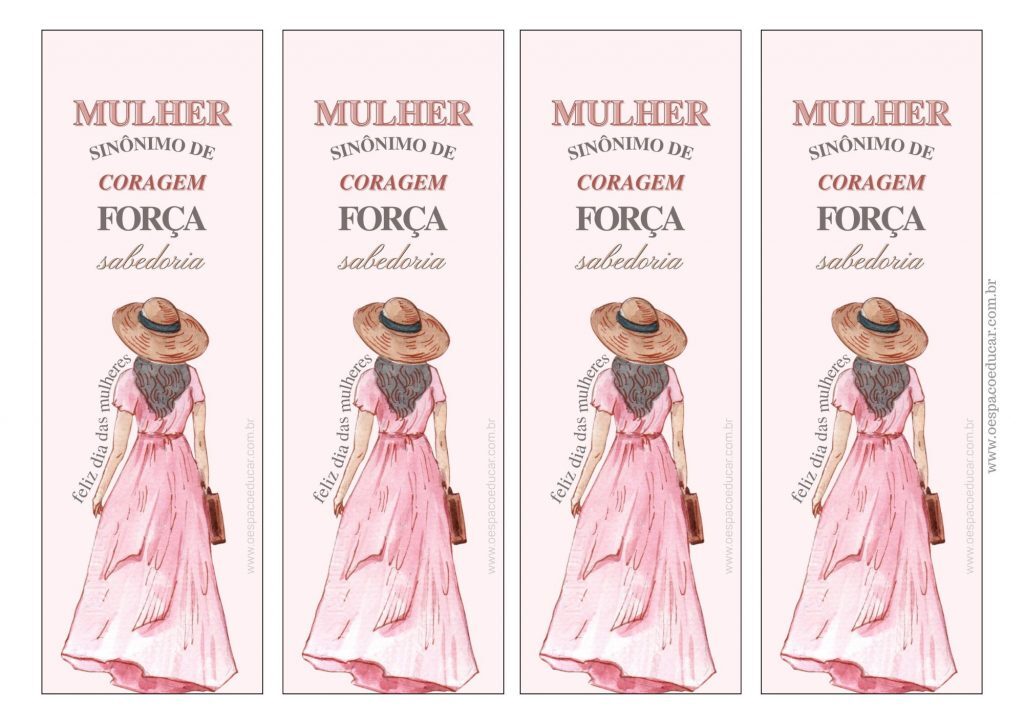 Marca páginas dia da mulher!