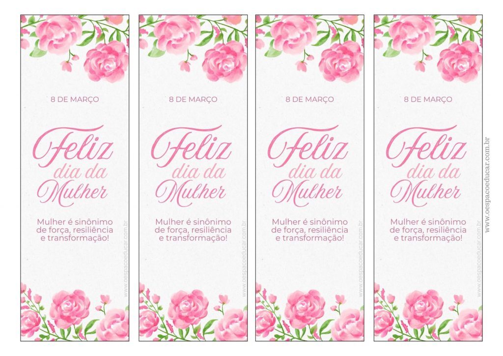 Marca páginas dia da mulher!