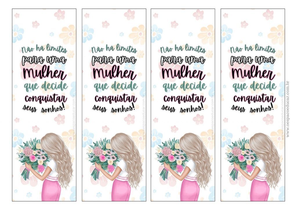 Marca páginas dia da mulher!