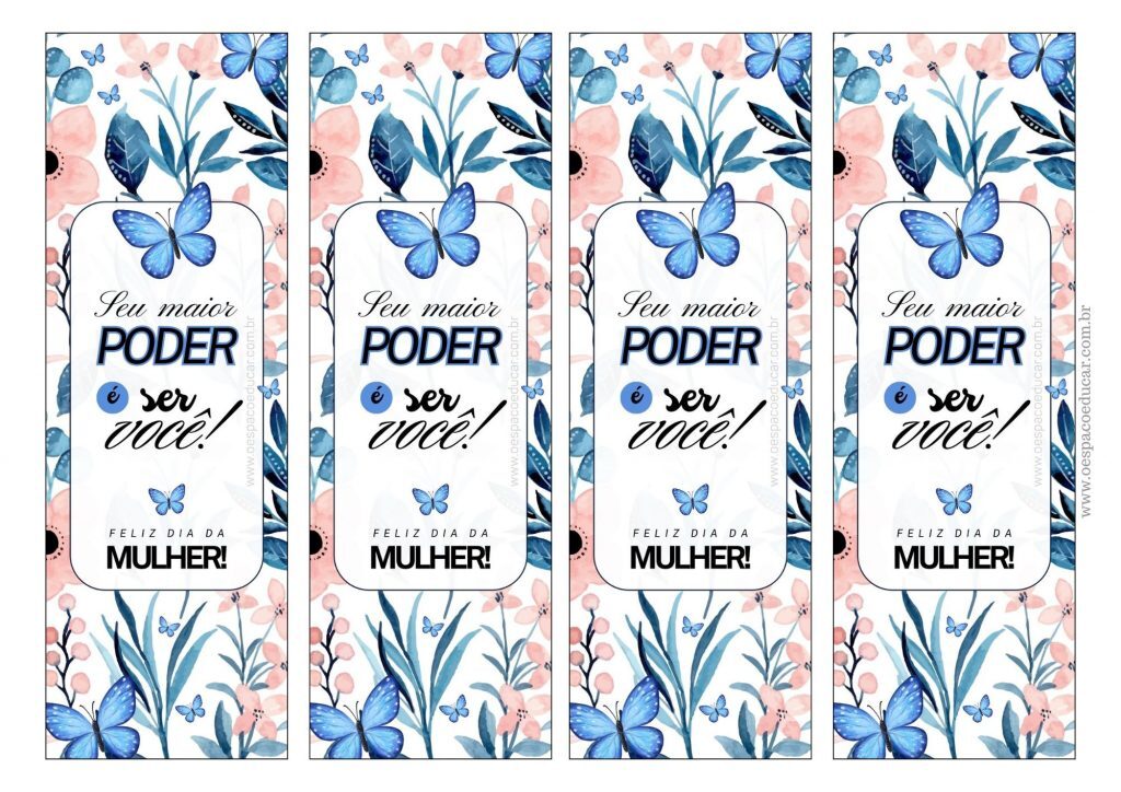 Marca páginas dia da mulher!