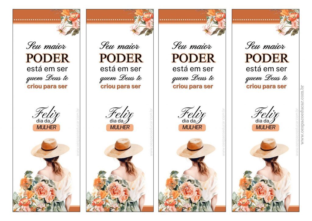Marca páginas dia da mulher!