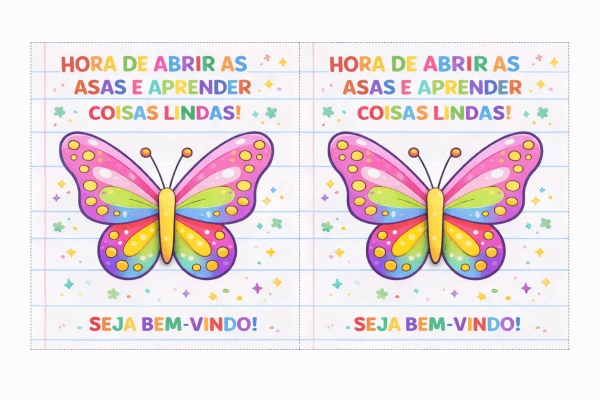 Cartão borboleta volta às aulas!