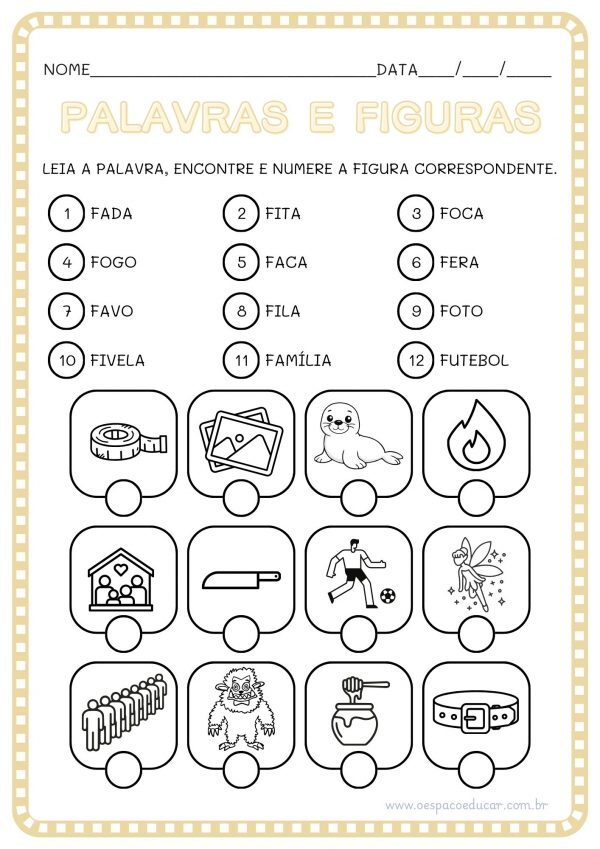 Alfabetização: palavras e figuras!