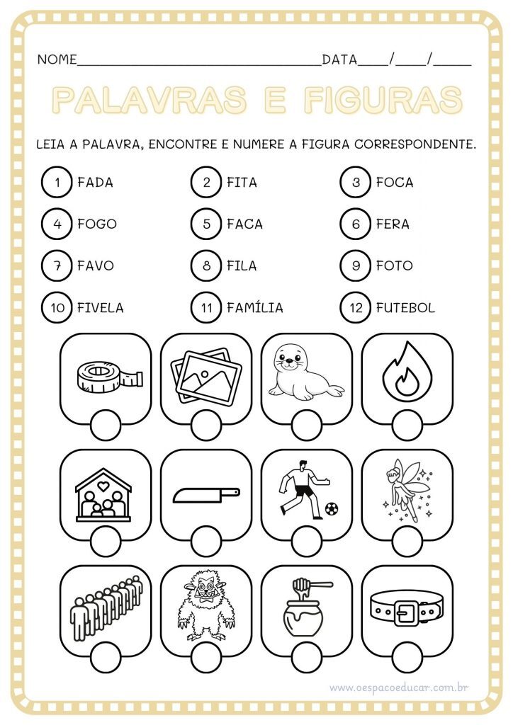 Alfabetização: palavras e figuras!