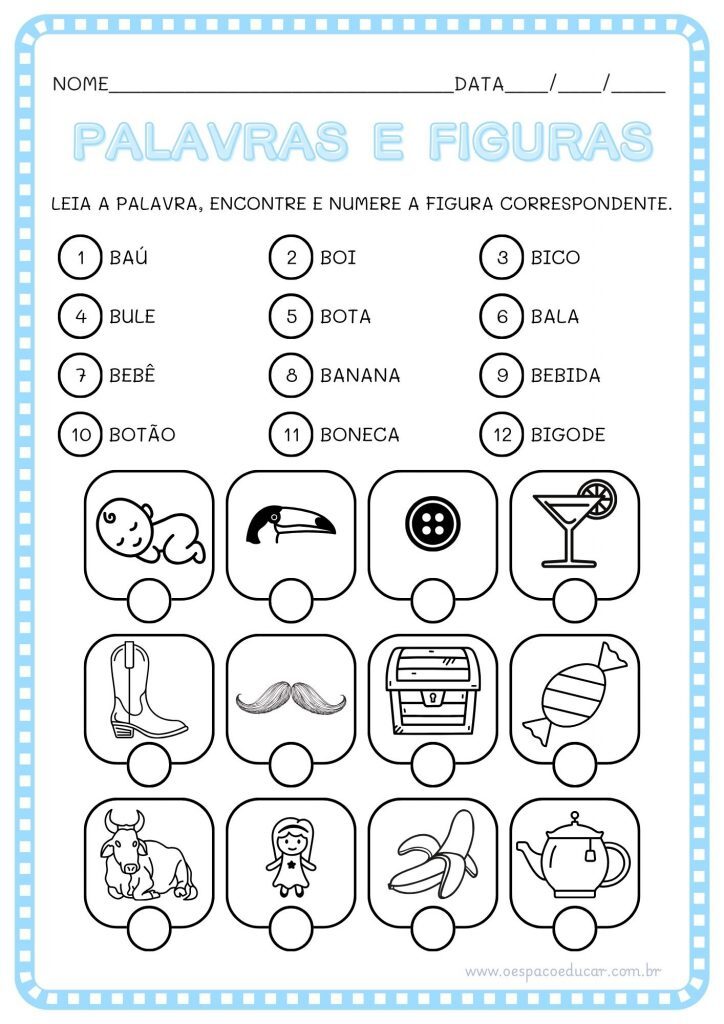 Alfabetização: palavras e figuras!
