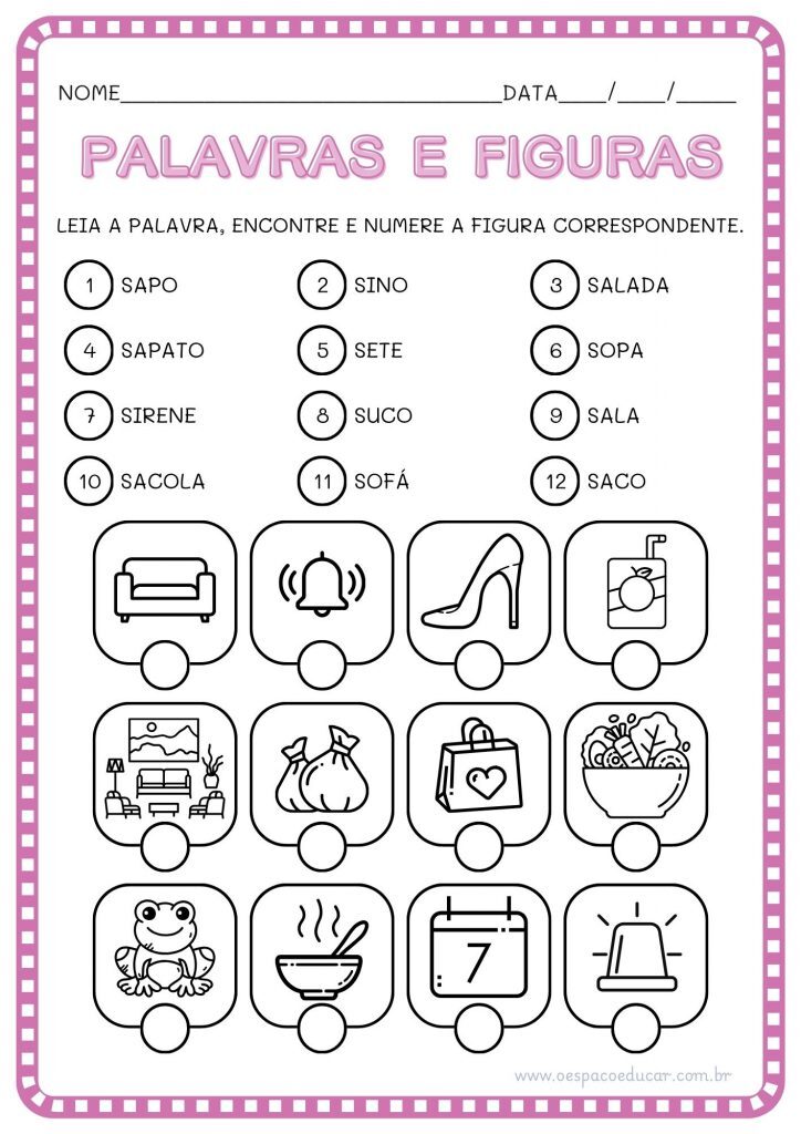 Alfabetização: palavras e figuras!