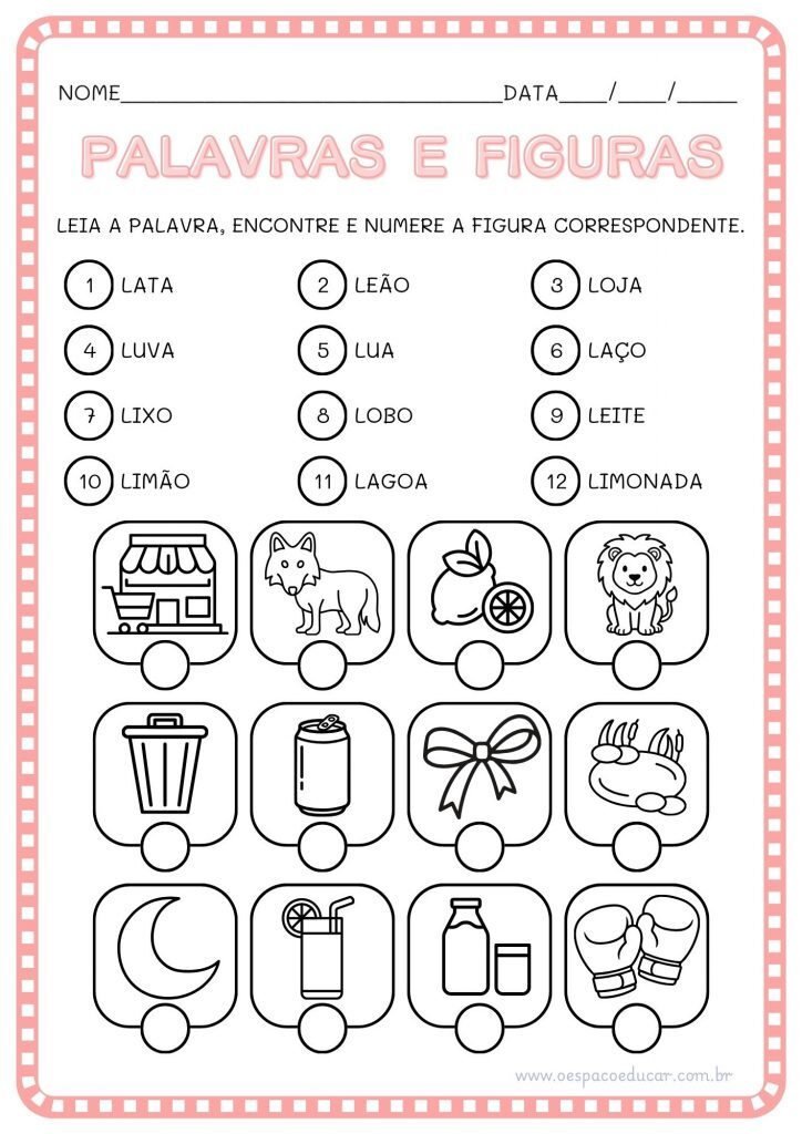 Alfabetização: palavras e figuras!