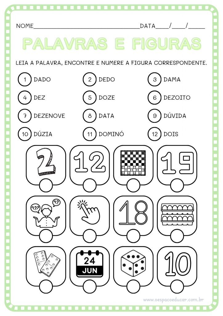 Alfabetização: palavras e figuras!