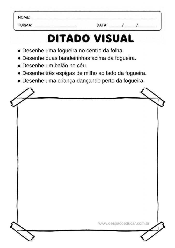 Ditado Visual: Aprendizagem que desenvolve atenção; escuta e organização espacial