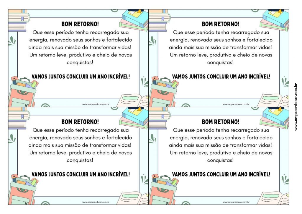 Volta às aulas: cartão para professores!