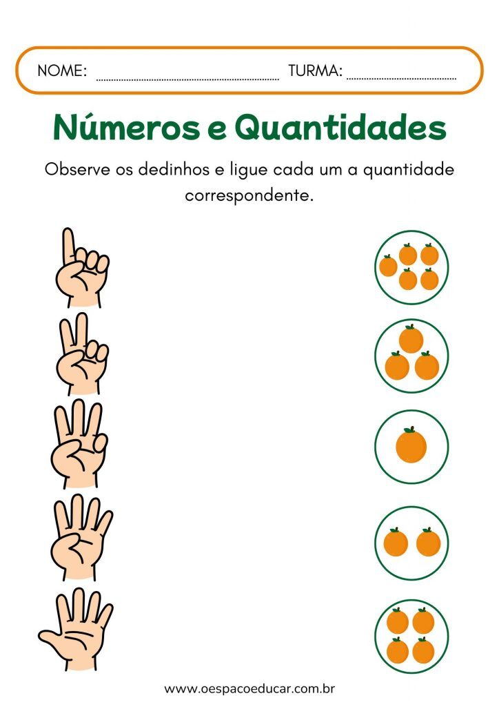 Educação Infantil: atividades números até 5!