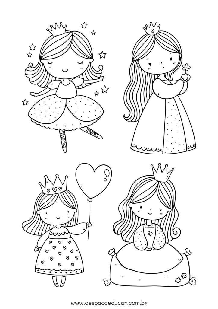 Para colorir: Princesas!