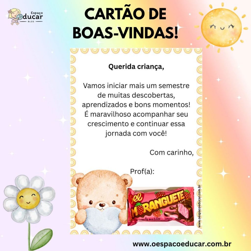 Volta às aulas: cartões de boas-vindas!