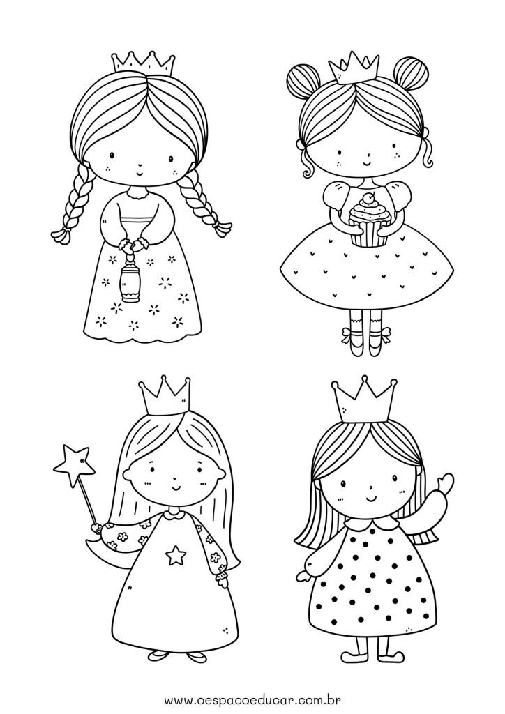 Para colorir: Princesas!