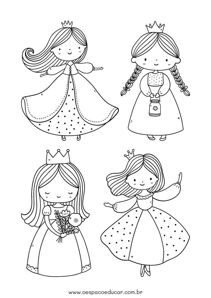 Para colorir: Princesas!