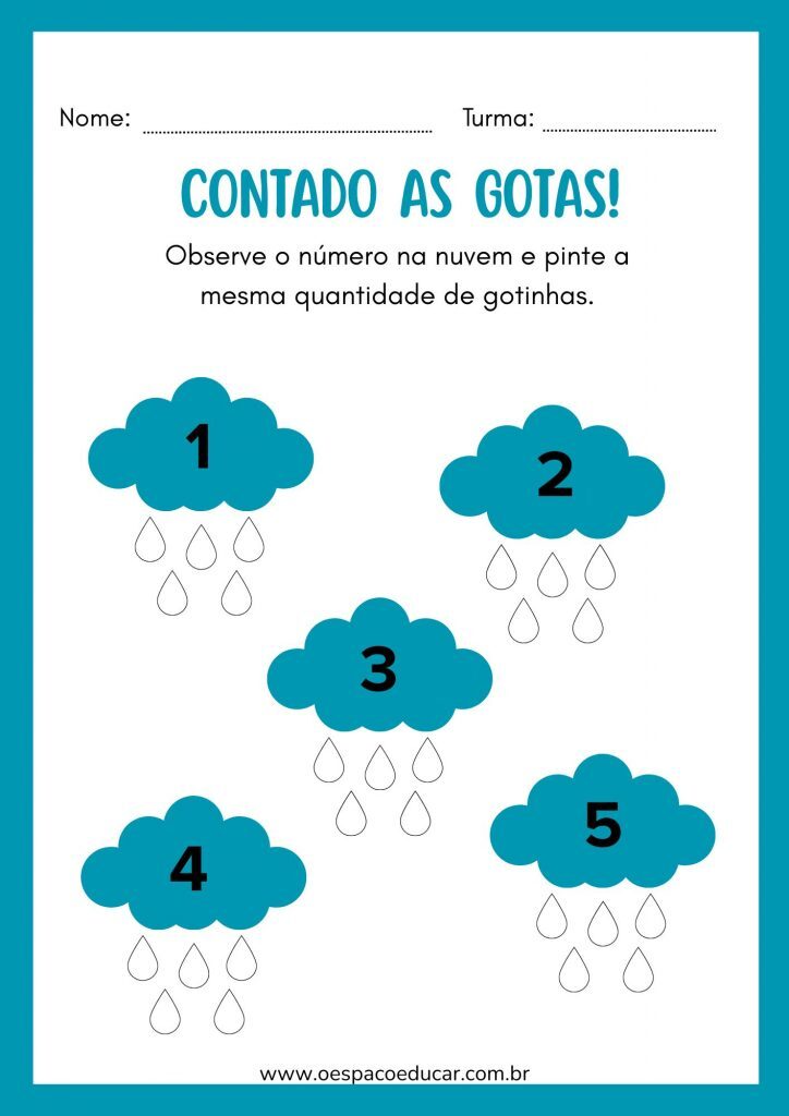 Educação Infantil: atividades números até 5!