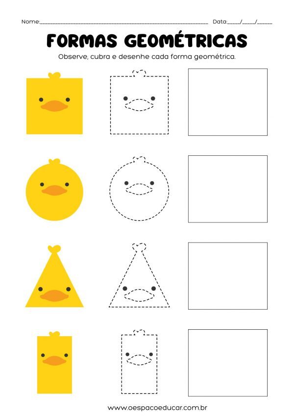 Formas geométricas com patinhos!