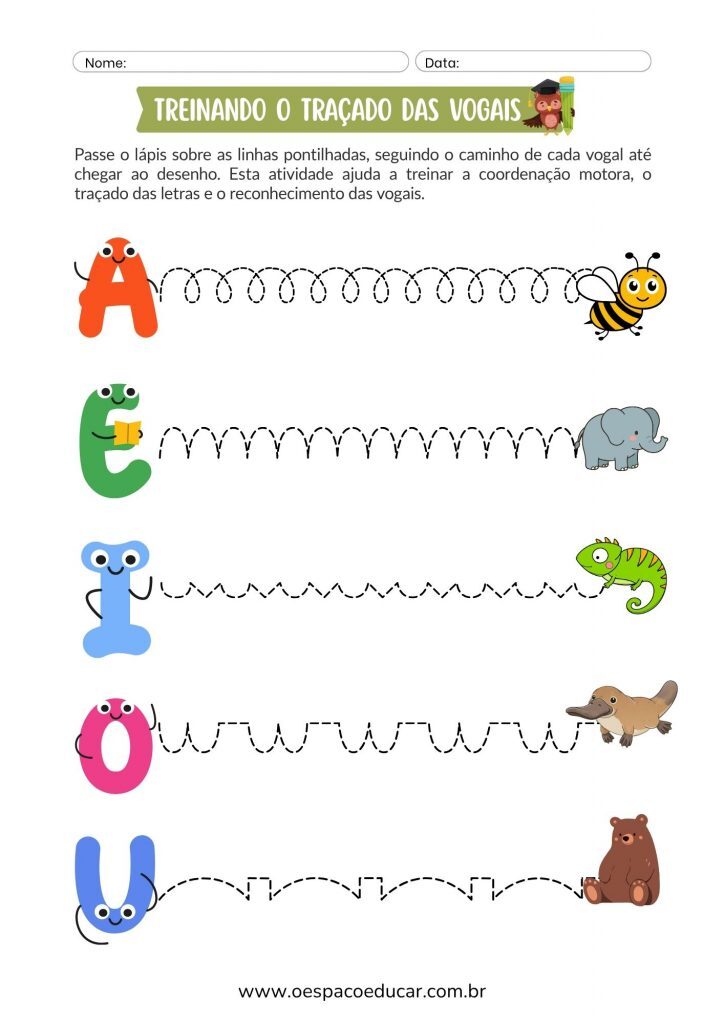 Trace e Complete os Animais Atividade Infantil Marrom