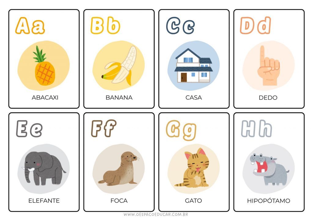Fichas do alfabeto ilustrado!
