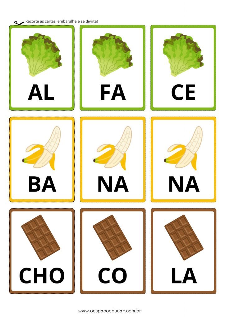 Formando palavras: Alimentos!
