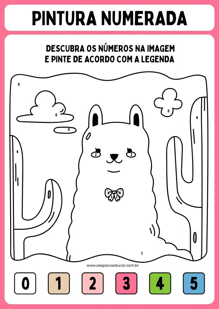 Pintura numerada dos animais!