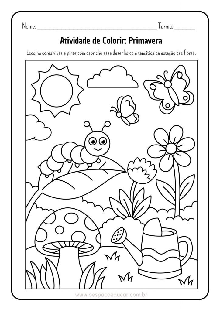 Para colorir: Primavera!