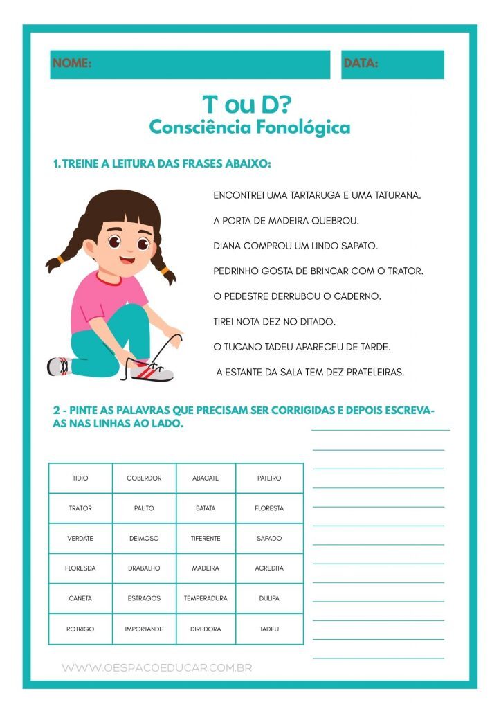 Ortografia: aprendendo a usar T ou D