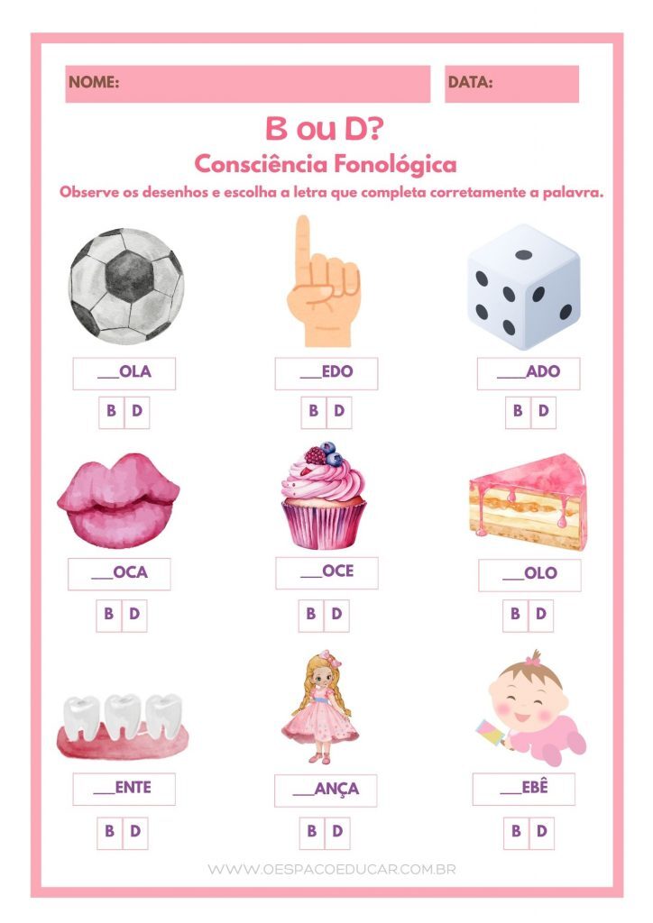 Ortografia: aprendendo a diferenciar B e D