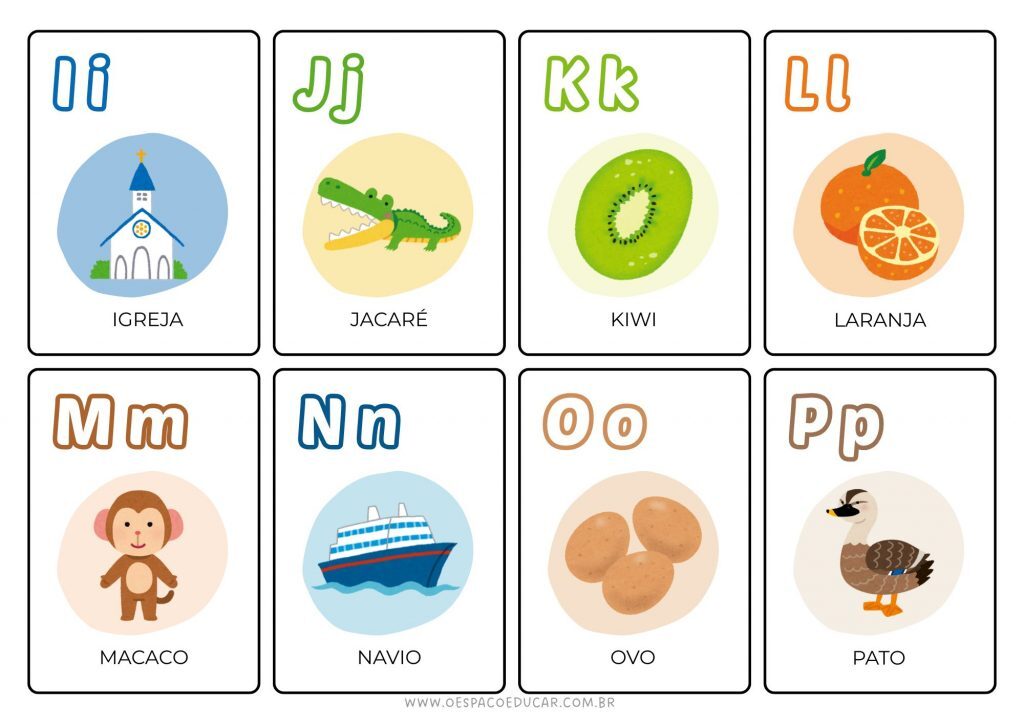 Fichas do alfabeto ilustrado!