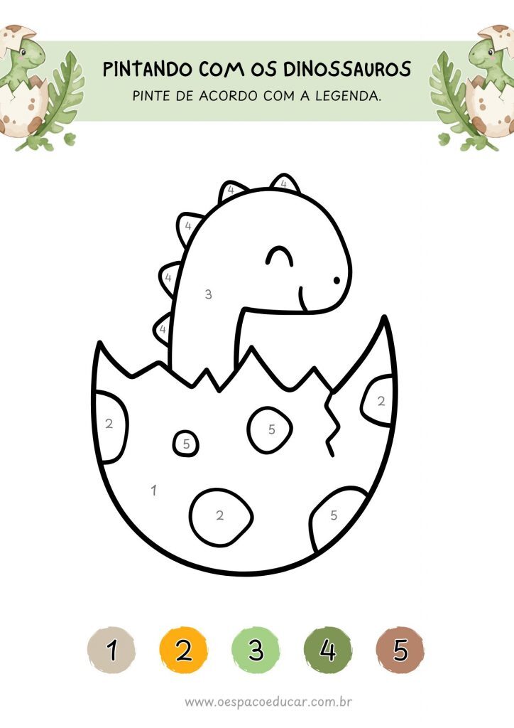 Educação Infantil: pintura legendada com dinossauros!