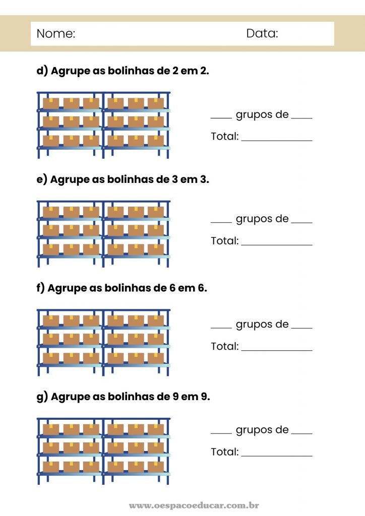 Atividade para imprimir: agrupe e conte!