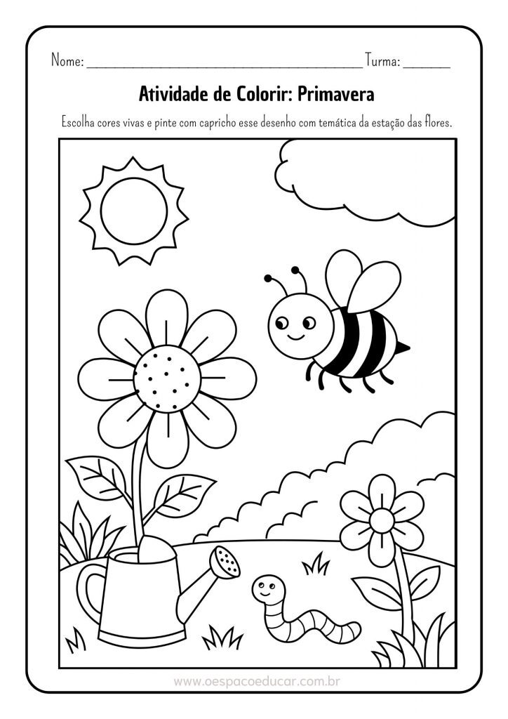 Para colorir: Primavera!