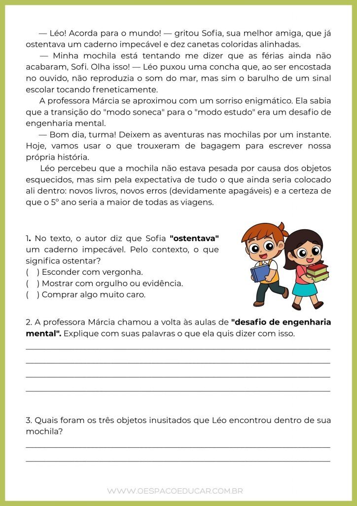 Interpretação: O mistério da mochila