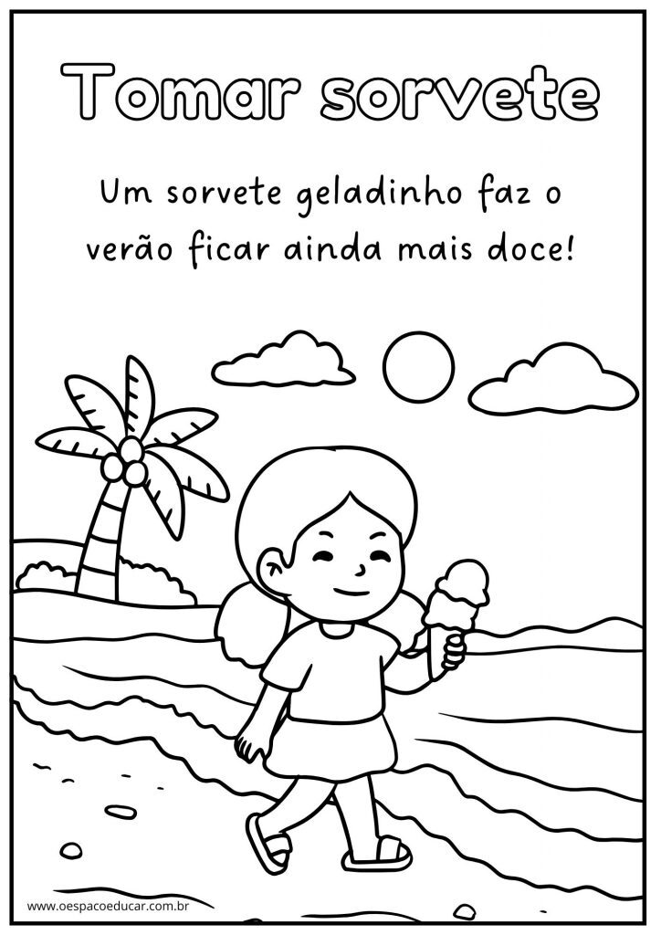 Atividades de verão para colorir!