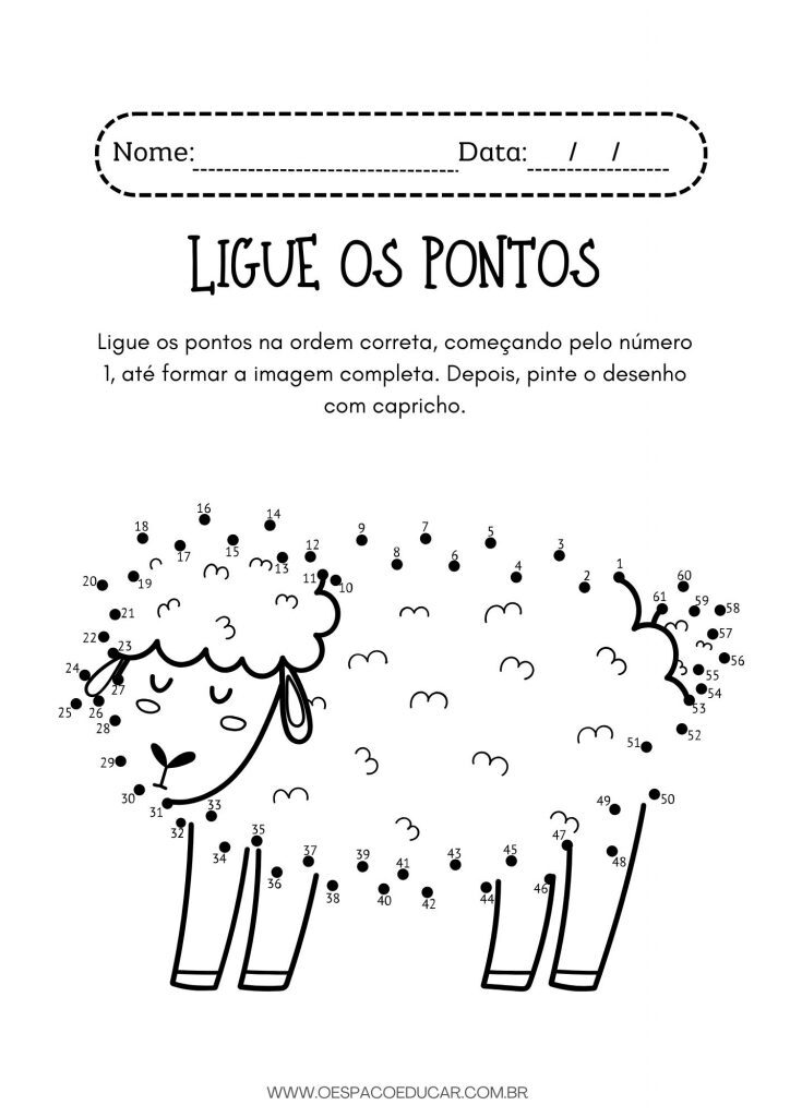 Ligue os pontos: animais da fazenda!