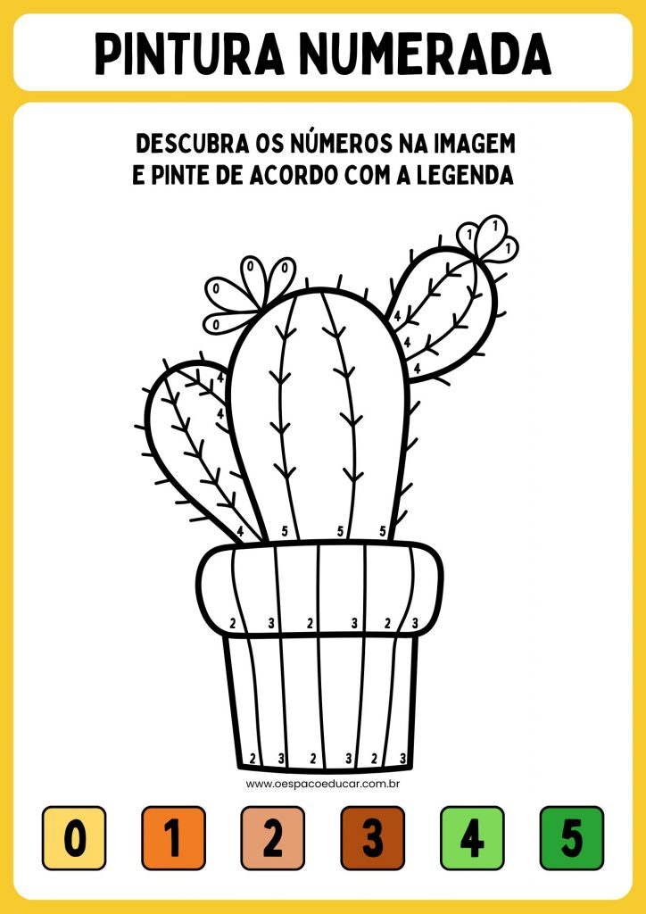 Pintura numerada: Cactos fofos!