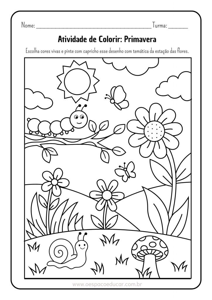 Para colorir: Primavera!