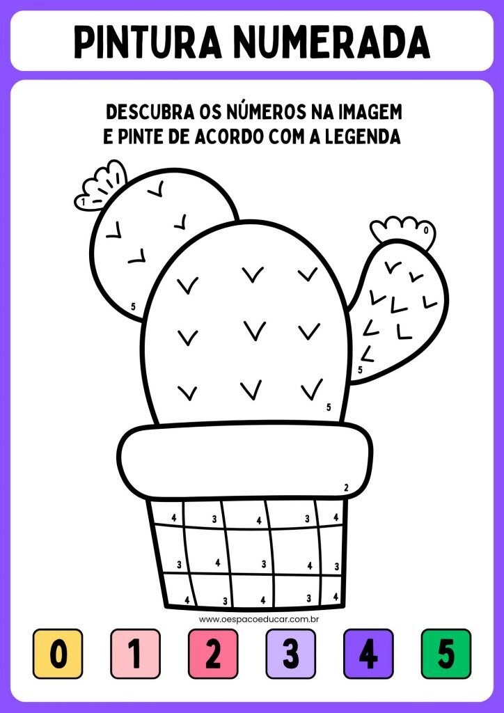 Pintura numerada: Cactos fofos!